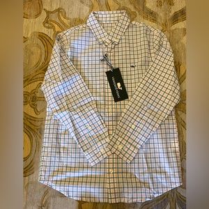 Vineyard Vines Multi Wingham Woven Whale Shirt Sz 7